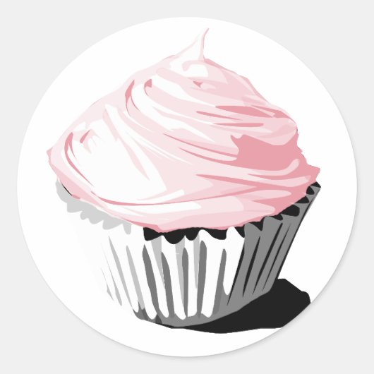 Roze cupcake stickers (Voorkant)