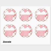 Roze Cupcake Stippen Ronde Sticker (Vel)