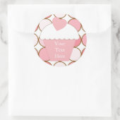 Roze Cupcake Stippen Ronde Sticker (Tas)