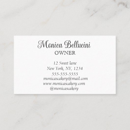 Roze cupcake Sweet Cakes Homemade Bakery Bu Visitekaartje (Achterkant)