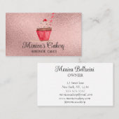 Roze cupcake Sweet Cakes Homemade Bakery Bu Visitekaartje (Voorkant / Achterkant)