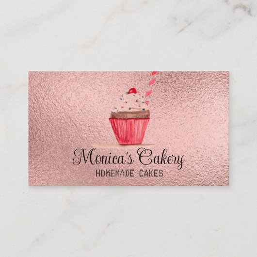 Roze cupcake Sweet Cakes Homemade Bakery Bu Visitekaartje (Voorkant)
