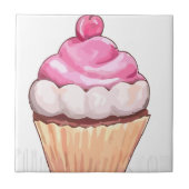 Roze cupcake tegeltje (Voorkant)