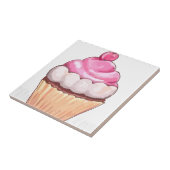 Roze cupcake tegeltje (Zijkant)