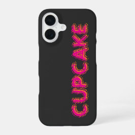 Roze Cupcake Tekst Aangepast Zwart  iPhone 16 Hoesje