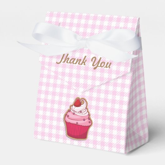 Roze cupcake Tent Favor Box Bedankdoosjes (Voorkant Zijde)
