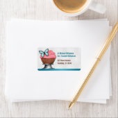 Roze Cupcake Turquoise Vlinder Adresetiketten Etiket (Insitu)