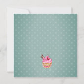 Roze Cupcake Uitnodiging (Achterkant)