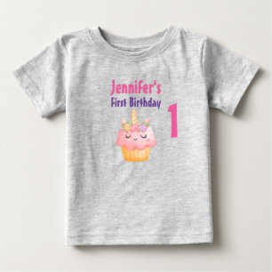 Roze cupcake Unicorn met Rozen Birthday