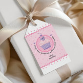 Roze cupcake Valentijnsdag Cadeaulabel