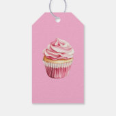 Roze Cupcake Verjaardag Cadeaulabel (Achterkant)