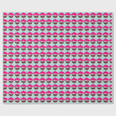 ROZE CUPCAKE VERJAARDAG INPAKPAPIER (Vlak)