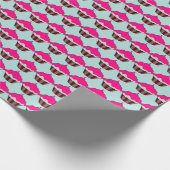 ROZE CUPCAKE VERJAARDAG INPAKPAPIER (Hoek)
