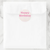 Roze Cupcake Verjaardag Sticker (Tas)