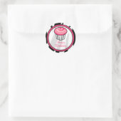 Roze Cupcake Verjaardag Sticker - Zwart Zebra Prin (Tas)