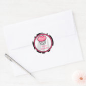 Roze Cupcake Verjaardag Sticker - Zwart Zebra Prin (Envelop)