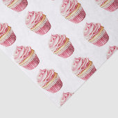 Roze Cupcake Verjaardag Tissuepapier (Detail)