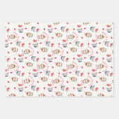 Roze Cupcake Verjaardag Wrapping Sheets - Schattig Inpakpapier Vel (Voorkant)