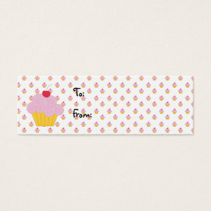 Roze cupcake verjaardagscadeau Labels Mini Visitekaartjes