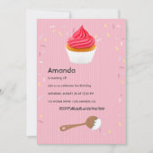 Roze Cupcake Verjaardagsfeest uitnodiging (Voorkant)