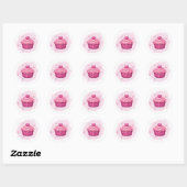 Roze Cupcake Viering Sticker (Vel)