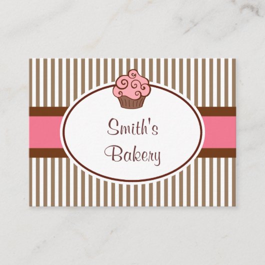  roze cupcake Visitekaartje (Voorkant)