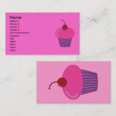 Roze cupcake Visitekaartjes (Voorkant / Achterkant)