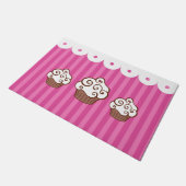 Roze Cupcake Vloerkleed Deurmat (Schuin)