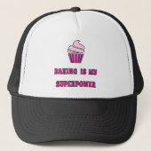 Roze cupcake voor de druppelaar trucker pet (Voorkant)