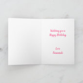 Roze Cupcake Vouw Geboortekaart Kaart (Binnen)