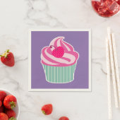 Roze cupcake WIth Polka Dot Cherry Servetten (Insitu)