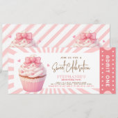 Roze Cupcake Zoet Treats Kinderen Verjaardag Uitno Kaart (Voorkant / Achterkant)