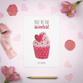 Roze cupcake Zoetste Valentijn Feestdagenkaart