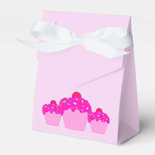 Roze Cupcakes Bedankdoosjes (Voorkant Zijde)