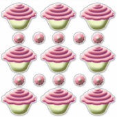 Roze cupcakes Birthday Sticker (Voorkant)