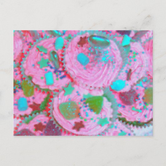 Roze Cupcakes briefkaart (Voorkant)