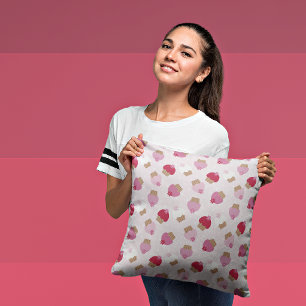 Roze cupcakes en stripes decoratief Sierkussen