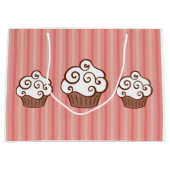 Roze Cupcakes Gift Bag Groot Cadeauzakje (Voorkant)