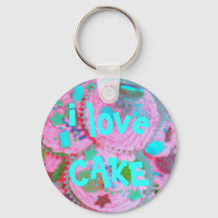 Roze Cupcakes 'i love CAKE'-sleutelhanger Sleutelhanger