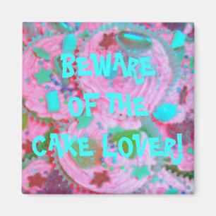 Roze cupcakes "koekjesminnaar" koelkast magnet