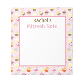 Roze Cupcakes Mitzvah Note Meisjes Notitieblok