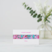 Roze Cupcakes stripe visitekaartje terug wit (Staand voorkant)