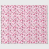 Roze Cupcakes Verjaardags Inpakpapier (Vlak)