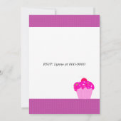 Roze Cupcakes Verjaardagsfeest Uitnodiging (Achterkant)