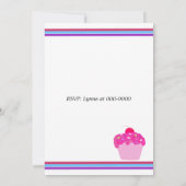 Roze Cupcakes Verjaardagsfeest Uitnodiging (Achterkant)