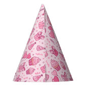 Roze Cupcakes Verjaardagshoed Feesthoedjes (Achterkant)