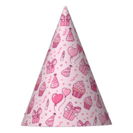 Roze Cupcakes Verjaardagshoed Feesthoedjes