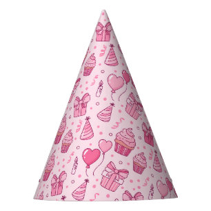 Roze Cupcakes Verjaardagshoed Feesthoedjes