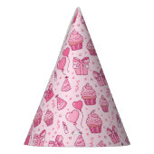 Roze Cupcakes Verjaardagshoed Feesthoedjes (Links)