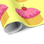 Roze Cupcakes Verpakkingspapier Cadeaupapier (Rol Hoek)
